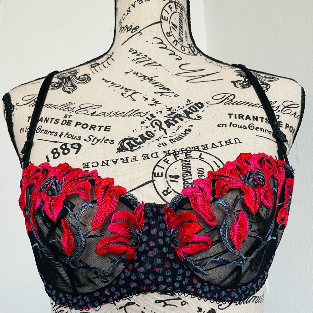 Aubade Paris lace underwire bra, size 34C